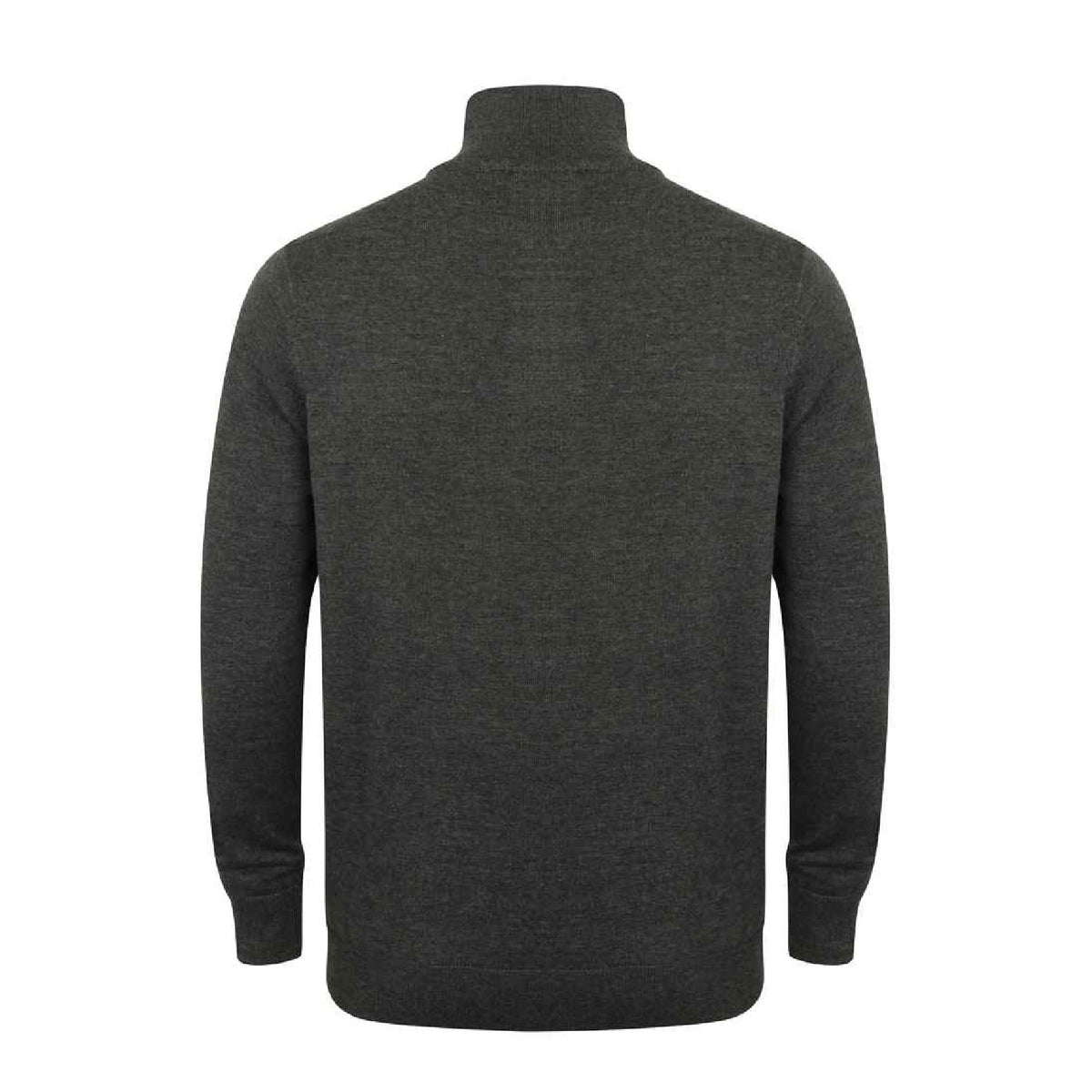 Zip Neck Sweater - Grey Marl