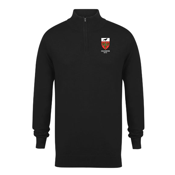 Zip Neck Sweater - Black